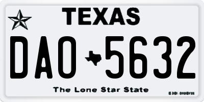 TX license plate DAO5632