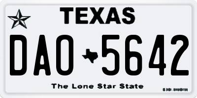TX license plate DAO5642