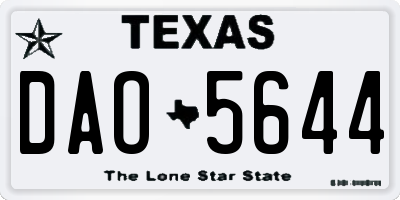 TX license plate DAO5644