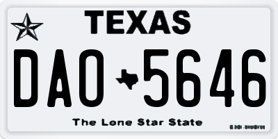 TX license plate DAO5646