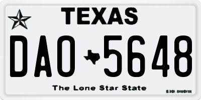 TX license plate DAO5648