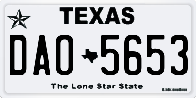 TX license plate DAO5653