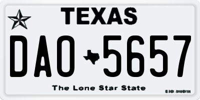 TX license plate DAO5657