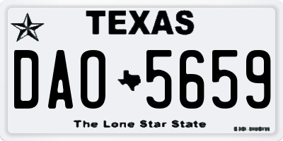 TX license plate DAO5659