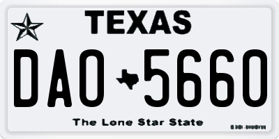 TX license plate DAO5660
