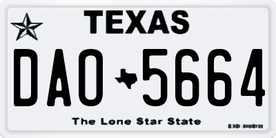 TX license plate DAO5664