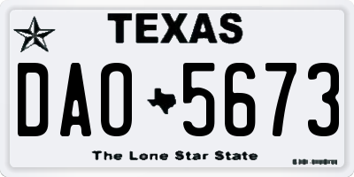TX license plate DAO5673