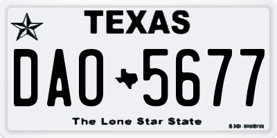 TX license plate DAO5677