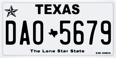 TX license plate DAO5679
