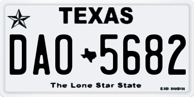 TX license plate DAO5682