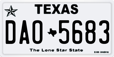TX license plate DAO5683