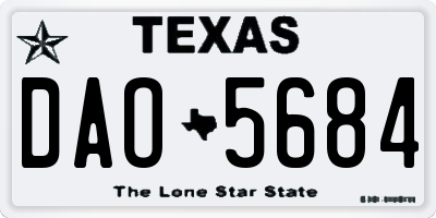 TX license plate DAO5684