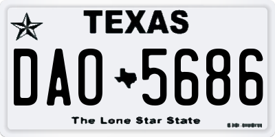 TX license plate DAO5686