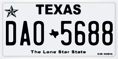 TX license plate DAO5688