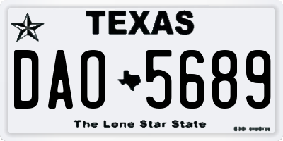 TX license plate DAO5689