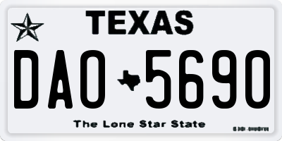 TX license plate DAO5690