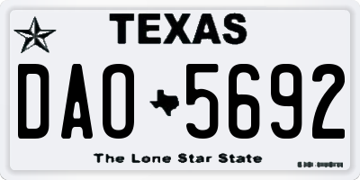 TX license plate DAO5692