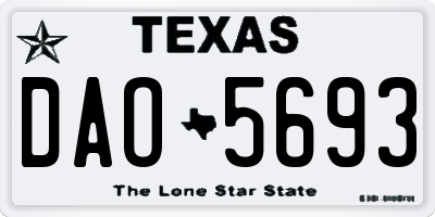 TX license plate DAO5693
