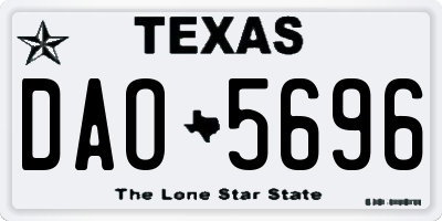 TX license plate DAO5696