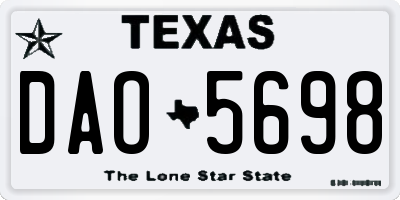 TX license plate DAO5698
