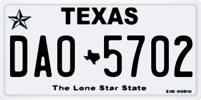 TX license plate DAO5702