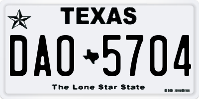 TX license plate DAO5704