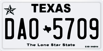 TX license plate DAO5709