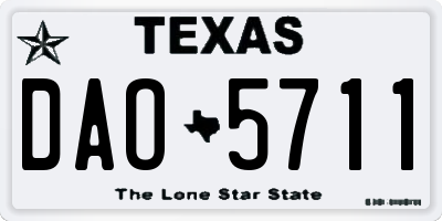 TX license plate DAO5711