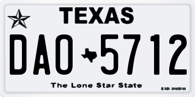 TX license plate DAO5712
