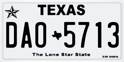 TX license plate DAO5713