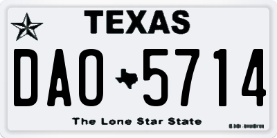 TX license plate DAO5714