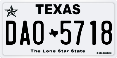 TX license plate DAO5718
