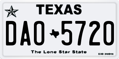 TX license plate DAO5720