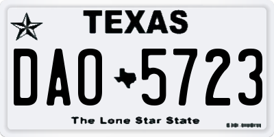 TX license plate DAO5723