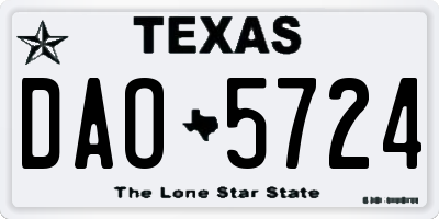 TX license plate DAO5724