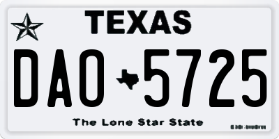 TX license plate DAO5725