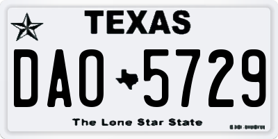 TX license plate DAO5729