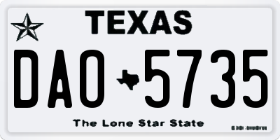 TX license plate DAO5735