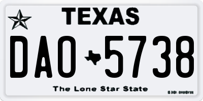 TX license plate DAO5738