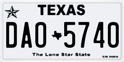 TX license plate DAO5740