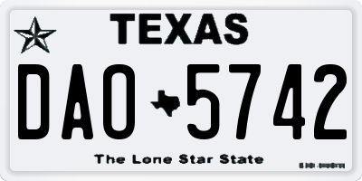 TX license plate DAO5742