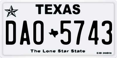 TX license plate DAO5743