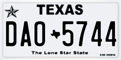 TX license plate DAO5744