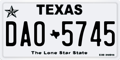 TX license plate DAO5745