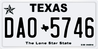 TX license plate DAO5746