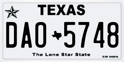 TX license plate DAO5748