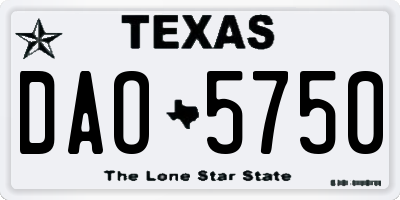 TX license plate DAO5750