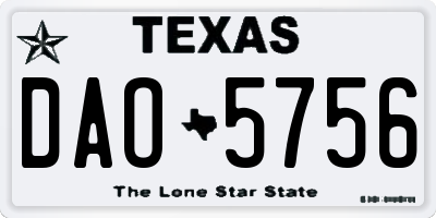 TX license plate DAO5756