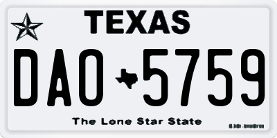TX license plate DAO5759