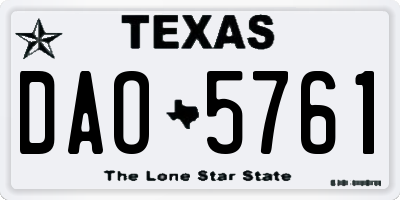 TX license plate DAO5761